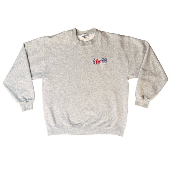 Retro 90's PRCA Prairie Pro Rodeo Circuit Gray Crewneck Sweatshirt Unisex Large - Picture 2 of 8